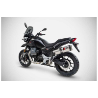 SILENCIEUX ZARD INOX MOTO GUZZI V85 TT 2025/* - Version : racing, Options : sans option, Matière : titane, Embout : embout carbone