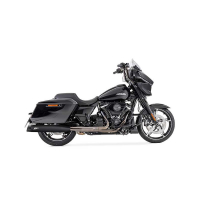 Silencieux INOX ZARD HARLEY DAVIDSON ROAD KING-ROAD GLIDE-STREET GLIDE - Options : noir, Matière : inox, Embout : embout aluminium, Version : homologué