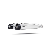 Silencieux INOX ZARD HARLEY DAVIDSON ROAD KING-ROAD GLIDE-STREET GLIDE - Options : noir, Matière : inox, Embout : embout aluminium, Version : homologué