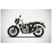 SILENCIEUX ZARD ROYAL ENFIELD CONT.GT/INTERCEPTOR - Version : racing, Options : noir, Matière : inox, Embout : embout inox