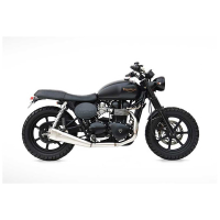 LIGNE COMPLETE ZARD SHORT BASSE TRIUMPH T100, THRUXTON 900 - CARBURATOR/INJ - Options : noir, Matière : inox, Embout : embout inox, Version : INJECTION 2008/2016 