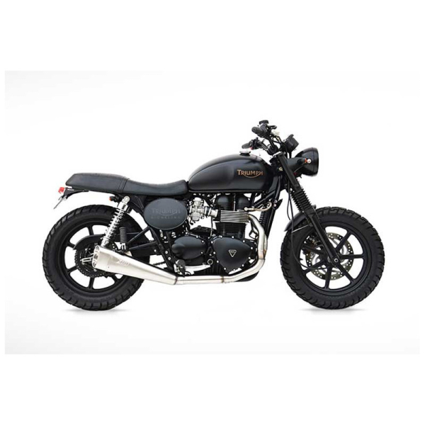 LIGNE COMPLETE ZARD SHORT BASSE TRIUMPH T100, THRUXTON 900 - CARBURATOR/INJ - Options : sans option, Matière : inox, Embout : embout inox, Version : INJECTION 2008/2016