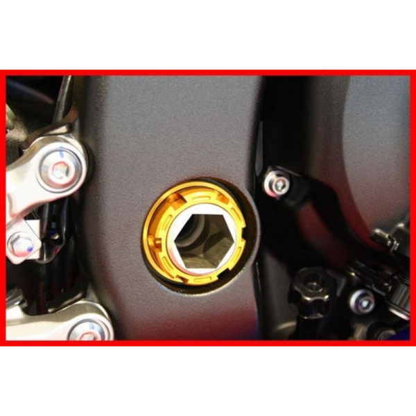YAMAHA R1 / MT10 ECROU AXE DE BRAS OSCILLANT DROIT EVOTECH - Couleur : ROUGE
