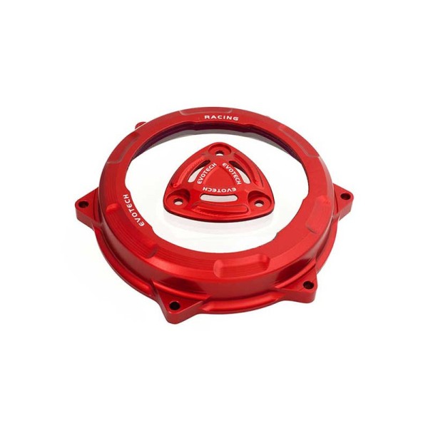 CARTER D'EMBRAYAGE ET PLATEAU DE PRESSION DUCATI PANIGALE 1199/959/1299/V2 955 - Couleur carter : NOIR, Couleur étoile : ROUGE