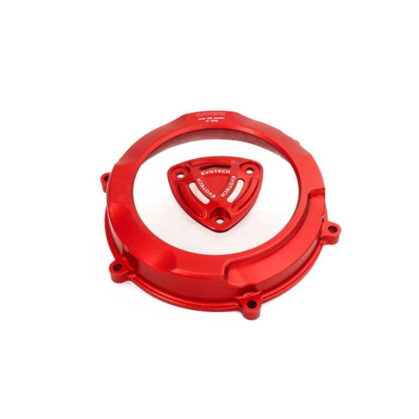 CARTER D'EMBRAYAGE ET PLATEAU DE PRESSION DUCATI PANIGALE V4 - Couleur carter : ROUGE, Couleur étoile : NOIR
