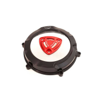CARTER D'EMBRAYAGE ET PLATEAU DE PRESSION DUCATI PANIGALE V4 - Couleur carter : NOIR, Couleur étoile : ROUGE