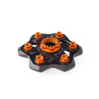 PORTE COURONNE ET ECROUS KTM 1290 SUPERDUKE R / GT - Couleur porte couronne : NOIR, Couleur écrous couronne : NOIR, Couleur écrou porte couronne : NOIR