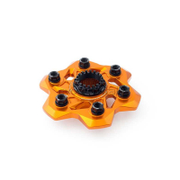 PORTE COURONNE ET ECROUS KTM 1290 SUPERDUKE R / GT - Couleur porte couronne : NOIR, Couleur écrou porte couronne : OR, Couleur écrous couronne : BLEU 