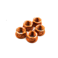 KIT 5 ECROUS DE COURONNE M10X1 - Couleur : Rouge