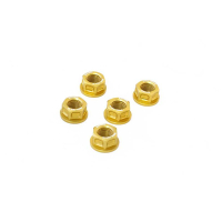 KIT 5 ECROUS DE COURONNE M10X1,25 - Couleur : Or