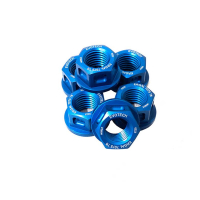 KIT 6 ECROUS DE COURONNE M12X1,50 - Couleur : Rouge