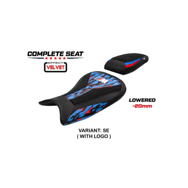 SELLE COMPLETE S 1000 RR 2019+ VELVET VAREL SPECIAL EDITION - Logo : AVEC LOGO, Couleur : SPEDIAL EDITION, Type : CONFORT RABAISSE