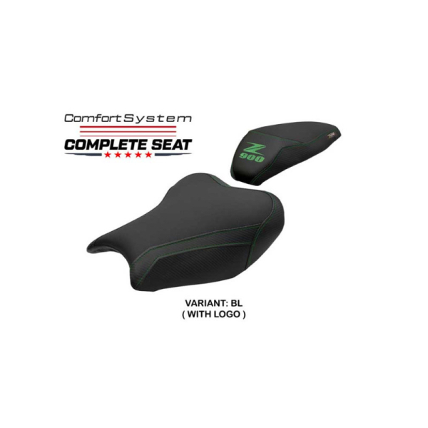 SELLE COMPLETE KAWASAKI Z900 2017-2024 LIAKA - Type : CONFORT, Logo : AVEC LOGO, Couleur : NOIR VERT