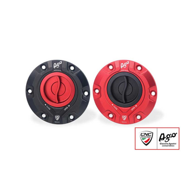 TRAPPE A ESSENCE CNC RACING MV AGUSTA GIACOMO AGOSTINI - Couleur : NOIR/ROUGE