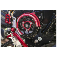 PROTECTION DE CARTER EMBRAYAGE TRANSPARENT CNC RACING - Couleur 1 : ROUGE