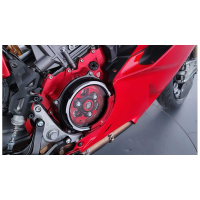 PROTECTION DE CARTER EMBRAYAGE TRANSPARENT CNC RACING - Couleur 1 : ROUGE
