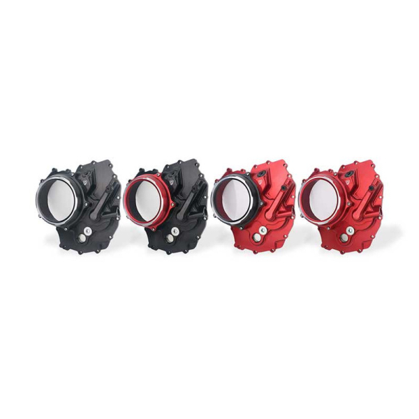 CARTER EMBRAYAGE TRANSPARENT CNC RACING PANIGALE/STREETFIGHTER V2 2025/* - -BB -BR -RB -SB -SR : Noir/Rouge
