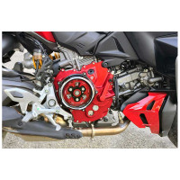 CARTER EMBRAYAGE TRANSPARENT CNC RACING PANIGALE/STREETFIGHTER V2 2025/* - -BB -BR -RB -SB -SR : Noir/Rouge