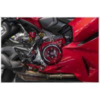CARTER EMBRAYAGE TRANSPARENT CNC RACING PANIGALE/STREETFIGHTER V2 2025/* - -BB -BR -RB -SB -SR : Rouge/Rouge