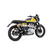 LIGNE COMPLETE ZARD INOX ROYAL ENFIELD INTERCEPTOR/CONTINENTALE 650 - Version : racing, Options : noir, Matière : inox, Embout : embout bronze