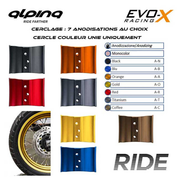 ROUE AR  ALPINA TUBELESS DUCATI DESMO 450 MX 5 X 17 CERCLE FORGE PACK RIDE