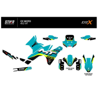 Kit déco CF 450 MT TURQUOISE - Modèle : STANDARD, Finition : MAT, Type de garde boue : SANS GARDE BOUE