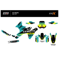 Kit déco CF 450 MT BLEU/JAUNE - Modèle : FULL, Finition : MAT, Type de garde boue : ROUTE