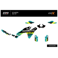 Kit déco CF 450 MT BLEU/JAUNE - Finition : BRILLANT, Modèle : FULL, Type de garde boue : ROUTE
