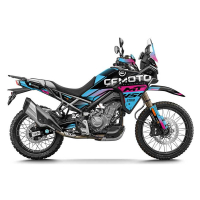 Kit déco CF 450 MT BLEU/ROSE - Finition : BRILLANT, Modèle : FULL, Type de garde boue : ROUTE