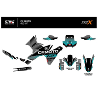 Kit déco CF 450 MT GRIS/BLEU - Modèle : STANDARD, Finition : MAT, Type de garde boue : SANS GARDE BOUE