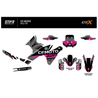 Kit déco CF 450 MT GRIS/ROSE - Finition : BRILLANT, Modèle : FULL, Type de garde boue : OFF ROAD