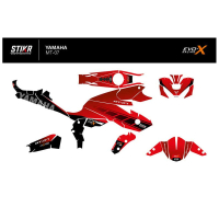 Kit déco MT07 ROUGE - Finition : BRILLANT, Modèle : STANDARD