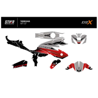 Kit déco MT07 ROUGE - Finition : BRILLANT, Modèle : STANDARD