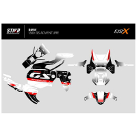 KIT DECO BMW 1300 GS ADVENTURE MODELE V1 BLANC - Modèle : FULL, Finition : MAT, Type de flancs : TYPE B