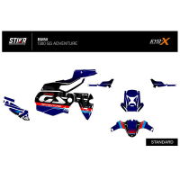 KIT DECO BMW 1300 GS ADVENTURE MODELE V1 BLEU - Modèle : FULL, Finition : MAT, Type de flancs : TYPE B