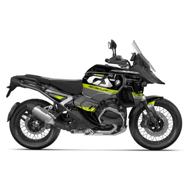 KIT DECO BMW 1300 GS ADVENTURE MODELE V1 GRIS JAUNE - Modèle : STANDARD, Finition : MAT, Type de flancs : TYPE B
