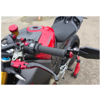 LEVIER EMBRAYAGE PLIABLE POUR MAITRE CYLINDRE BREMBO POUR STREETFIGHTER V4 2026 - Couleur 1 : ROUGE/NOIR