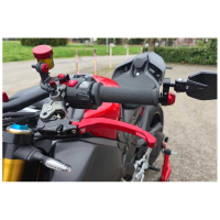 LEVIER EMBRAYAGE PLIABLE POUR MAITRE CYLINDRE BREMBO POUR STREETFIGHTER V4 2026 - Couleur 1 : CARBONE BRILLANT/ROUGE