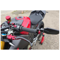 LEVIER EMBRAYAGE PLIABLE POUR MAITRE CYLINDRE BREMBO POUR STREETFIGHTER V4 2026 - Couleur 1 : CARBONE MAT/ROUGE