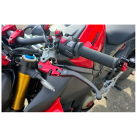 LEVIER EMBRAYAGE PLIABLE POUR MAITRE CYLINDRE BREMBO POUR STREETFIGHTER V4 2026 - Couleur 1 : CARBONE MAT/ROUGE