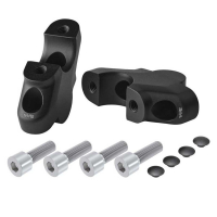 PAIRE DE REHAUSSEUR DE GUIDON 30 MM DEPORTE 21 MM - Couleur : Noir anodisé