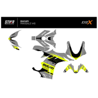 Kit déco DUCATI PANIGALE V4S/R - MODELE V2 - GRIS JAUNE - Finition : BRILLANT, Modèle : FULL, Modèle Panigale : Modèle V4R