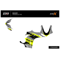 Kit déco DUCATI PANIGALE V4S/R - MODELE V2 - GRIS JAUNE - Modèle : FULL, Finition : MAT, Modèle Panigale : Modèle V4S