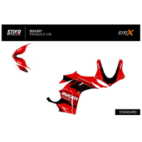 Kit déco DUCATI PANIGALE V4S/R - MODELE V2 - ROUGE - Modèle : STANDARD, Finition : MAT, Modèle Panigale : Modèle V4R