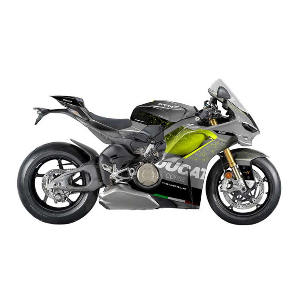 Kit déco DUCATI PANIGALE V4S/R - MODELE V3 - GRIS JAUNE - Modèle : STANDARD, Finition : MAT, Modèle Panigale : Modèle V4R