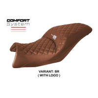 HOUSSE DE SELLE COMPATIBLE | BMW K 1600 B 2017-2026 | MOD BREMA COMFORT SYSTEM - Type : CONFORT, Logo : AVEC LOGO, Couleur : MARRON