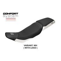 HOUSSE DE SELLE COMPATIBLE | HUSQVARNA VITPILLEN 701 2018-2020 | MOD NACKA - Couleur : BLANC, Type : STANDARD, Logo : AVEC LOGO