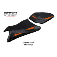 HOUSSE DE SELLE COMPATIBLE | KTM 125 DUKE 2024-2026 | MOD MOLA - Type : STANDARD, Couleur : GRIS ORANGE, Logo : SANS LOGO