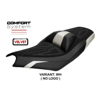 HOUSSE DE SELLE COMPATIBLE | KYMCO AK 550 PREMIUM 2023-2026 | MOD DATONG - Couleur : BLANC, Type : STANDARD, Logo : AVEC LOGO