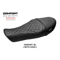 HOUSSE DE SELLE COMPATIBLE | MOTO GUZZI V9 ROAMER 2016-2024 | MOD AVERSA - Type : STANDARD, Logo : AVEC LOGO, Couleur : CHAMEAU 
